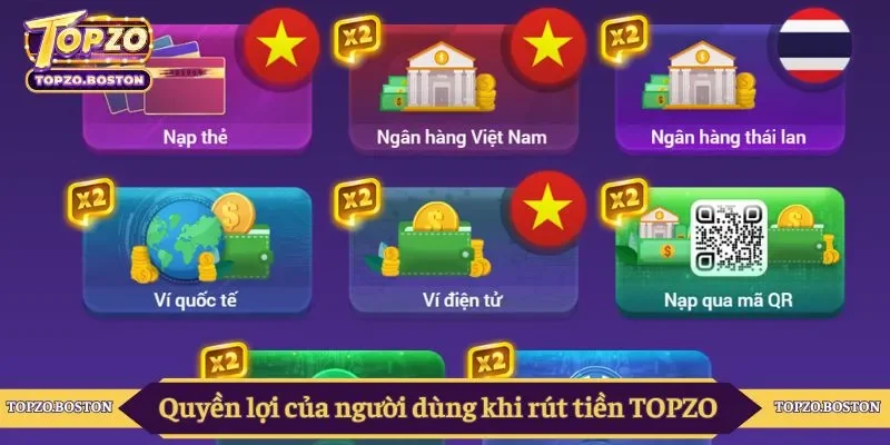Quyền lợi của người dùng khi rút tiền TOPZO