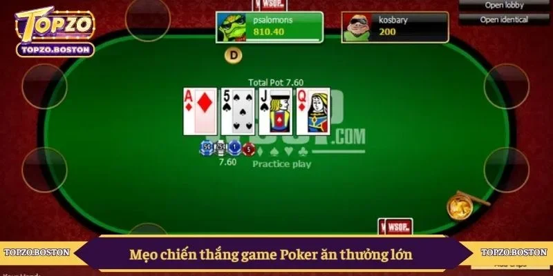 Mẹo chiến thắng game Poker ăn thưởng lớn 