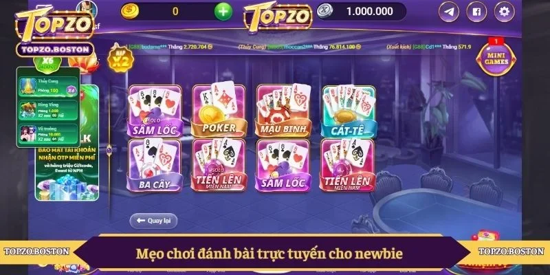 Mẹo chơi đánh bài trực tuyến cho newbie