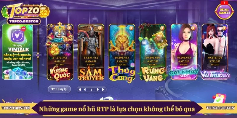 Những game nổ hũ RTP là lựa chọn không thể bỏ qua