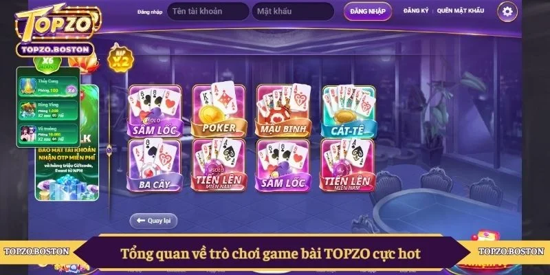 Đánh giá ưu điểm sảnh game bài TOPZO mới nhất 