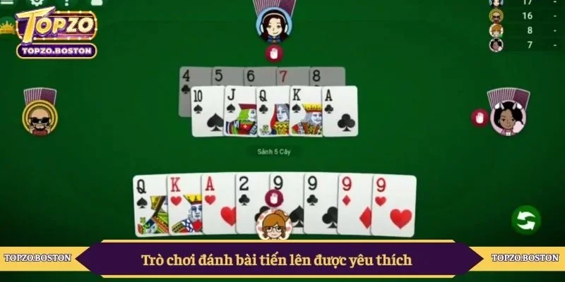Trò chơi đánh bài tiến lên được yêu thích